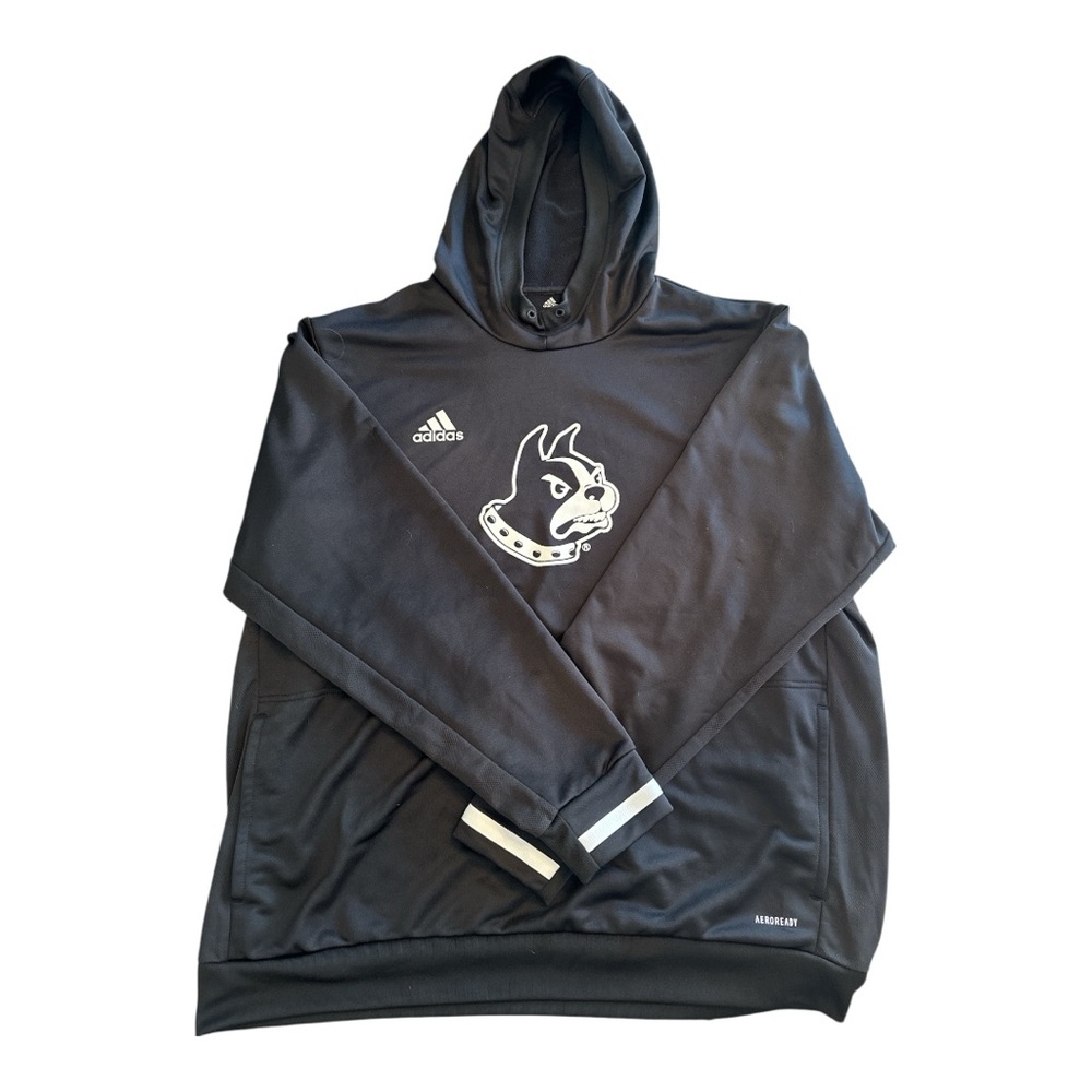 adidas Wofford College Black Hoodie with White Bulldog Graphic